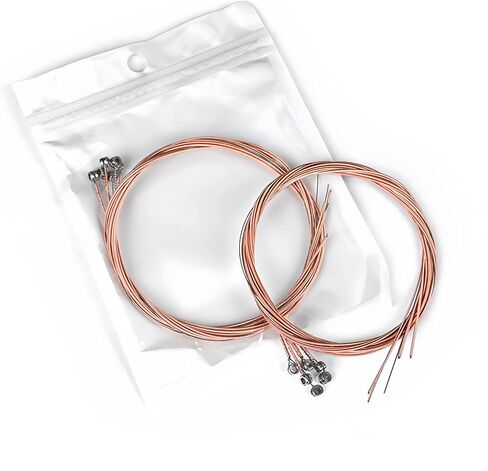 6-String Acoustic Guitar Strings Set - Red Copper Alloy Winding with Steel Core for Warm Resonance & Smooth Playability in Saudi Arabia
