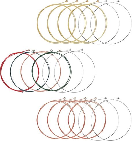 18Pcs Acoustic Guitar Strings Replacement Steel String for Electric Acoustic Beginners, Gold/Brass/Multicolor in Saudi Arabia