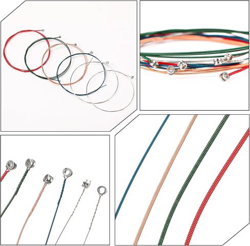 18Pcs Acoustic Guitar Strings Replacement Steel String for Electric Acoustic Beginners, Gold/Brass/Multicolor in Saudi Arabia