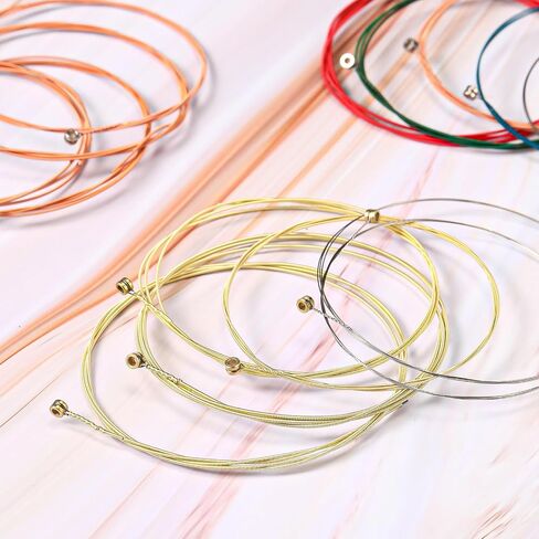 18Pcs Acoustic Guitar Strings Replacement Steel String for Electric Acoustic Beginners, Gold/Brass/Multicolor in Saudi Arabia