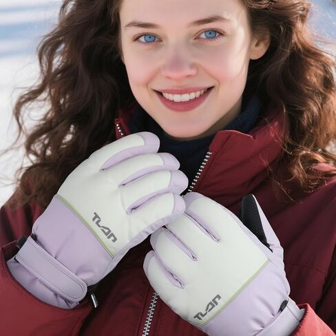 Andiker Ski Gloves for Women, Warm Waterproof Gloves with Thick Plush Lining Winter Gloves for Women Skiing Hiking Cycling in Saudi Arabia