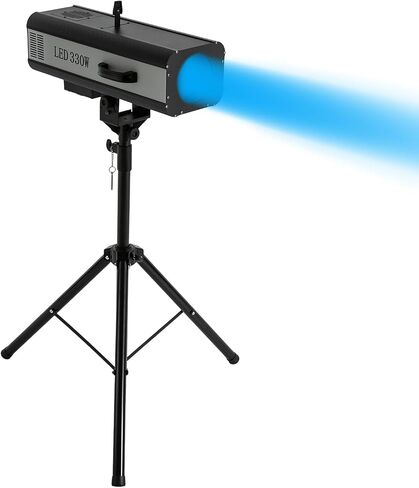LED Spotlight Stage Light with Tripod Bracket, 330W LED Follow Spot Light Manual Control Spotlight Stage Lighting, Muti-Color DJ LED Lighting, Adjustable Aperture DJ Wash Light for Party Show in Saudi Arabia