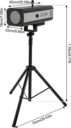 LED Spotlight Stage Light with Tripod Bracket, 330W LED Follow Spot Light Manual Control Spotlight Stage Lighting, Muti-Color DJ LED Lighting, Adjustable Aperture DJ Wash Light for Party Show in Saudi Arabia