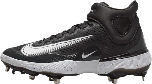 Nike Alpha Huarache Elite 4 Mid Men's Baseball Cleats (DJ6520-003, Black/Dark Smoke Grey/White) Size 7 in Saudi Arabia