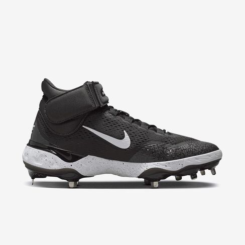 Nike Alpha Huarache Elite 4 Mid Men's Baseball Cleats (DJ6520-003, Black/Dark Smoke Grey/White) Size 7 in Saudi Arabia