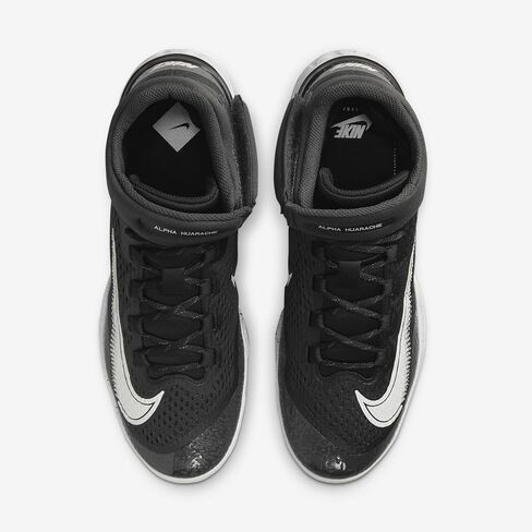 Nike Alpha Huarache Elite 4 Mid Men's Baseball Cleats (DJ6520-003, Black/Dark Smoke Grey/White) Size 7 in Saudi Arabia