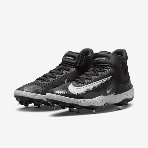 Nike Alpha Huarache Elite 4 Mid Men's Baseball Cleats (DJ6520-003, Black/Dark Smoke Grey/White) Size 7 in Saudi Arabia