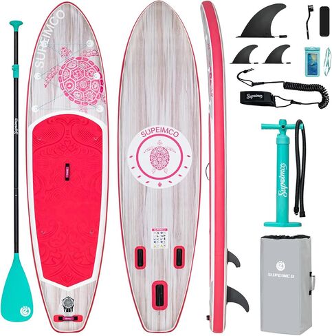 Inflatable Stand Up Paddle Board - Upgraded Glue-Free Hot Melt Technology, Long Service Life, 10'6", Anti-Slip EVA Deck, Full SUP Accessories, Included for Adults Youth All Skill Levels in Saudi Arabia
