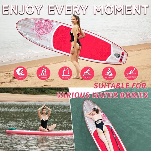 Inflatable Stand Up Paddle Board - Upgraded Glue-Free Hot Melt Technology, Long Service Life, 10'6", Anti-Slip EVA Deck, Full SUP Accessories, Included for Adults Youth All Skill Levels in Saudi Arabia