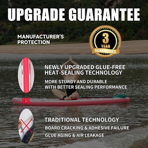 Inflatable Stand Up Paddle Board - Upgraded Glue-Free Hot Melt Technology, Long Service Life, 10'6", Anti-Slip EVA Deck, Full SUP Accessories, Included for Adults Youth All Skill Levels in Saudi Arabia