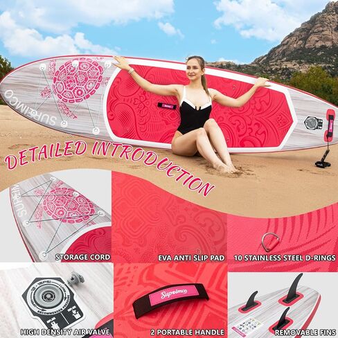 Inflatable Stand Up Paddle Board - Upgraded Glue-Free Hot Melt Technology, Long Service Life, 10'6", Anti-Slip EVA Deck, Full SUP Accessories, Included for Adults Youth All Skill Levels in Saudi Arabia