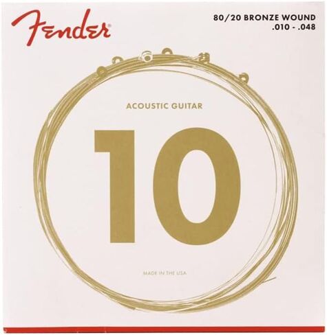Fender 80/20 Bronze Acoustic Strings, Ball End, 70XL .010-.048 Gauges, 3-Pack in Saudi Arabia
