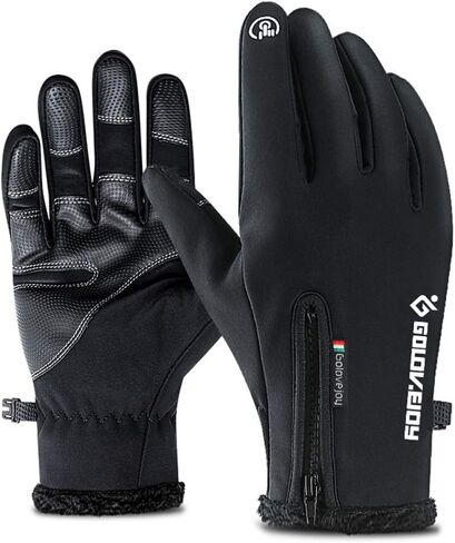 Cycling Gloves Touching Screen Gloves Waterproof Warm Gloves Cycling Running Climbing Winter Outdoor Sports Men and Women Size XXL (Black) in Saudi Arabia
