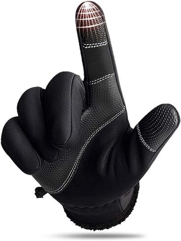 Cycling Gloves Touching Screen Gloves Waterproof Warm Gloves Cycling Running Climbing Winter Outdoor Sports Men and Women Size XXL (Black) in Saudi Arabia