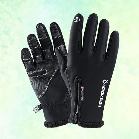 Cycling Gloves Touching Screen Gloves Waterproof Warm Gloves Cycling Running Climbing Winter Outdoor Sports Men and Women Size XXL (Black) in Saudi Arabia