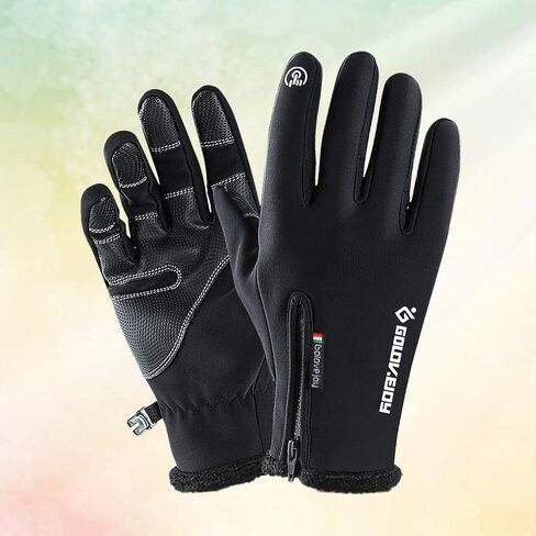 Cycling Gloves Touching Screen Gloves Waterproof Warm Gloves Cycling Running Climbing Winter Outdoor Sports Men and Women Size XXL (Black) in Saudi Arabia