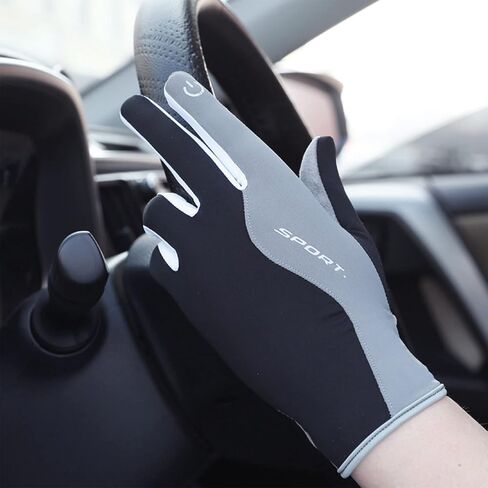 TINAYAUE Summer Thin Driving Gloves Unisex Cool Breathable Non Slip Anti UV Touch Screen Full Finger Hiking Cycling Gloves in Saudi Arabia