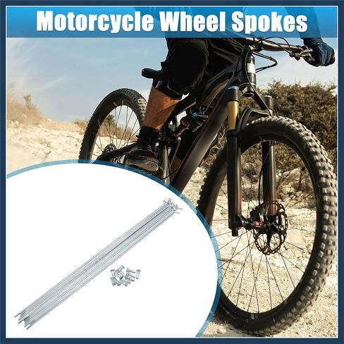 12pcs 14G J Bend Bicycle Galvanized Spokes 260mm 10.24" Cycle Spokes with Brass Nipples Steel Spokes for Mountain Bike MTB Stylish Design in Saudi Arabia
