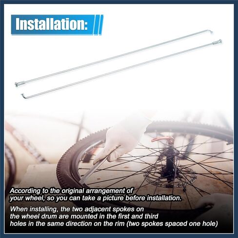12pcs 14G J Bend Bicycle Galvanized Spokes 260mm 10.24" Cycle Spokes with Brass Nipples Steel Spokes for Mountain Bike MTB Stylish Design in Saudi Arabia