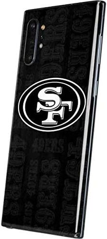 ملصق هاتف Skinit متوافق مع هاتف Samsung Galaxy Note 10 Plus - تصميم أبيض وأسود مرخص رسميًا من NFL San Franciso 49ers in Saudi Arabia
