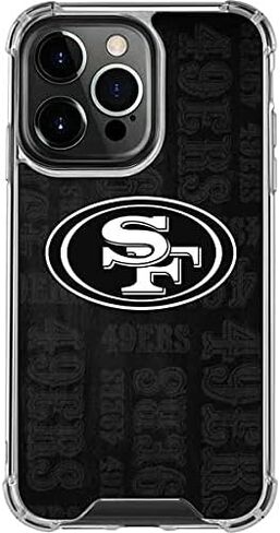 Skinit Clear Phone Case Compatible with iPhone 13 Pro - Officially Licensed NFL San Franciso 49ers Black & White Design in Saudi Arabia