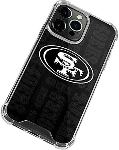 Skinit Clear Phone Case Compatible with iPhone 13 Pro - Officially Licensed NFL San Franciso 49ers Black & White Design in Saudi Arabia