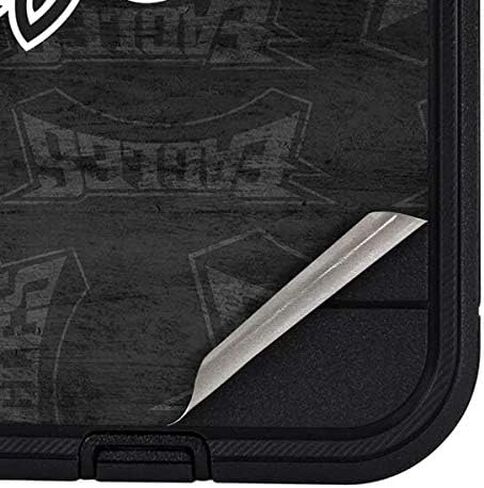 غلاف هاتف من Skinit متوافق مع حافظة OtterBox Defender Pro لهاتف iPhone 12 - تصميم مرخص رسميًا من NFL Philadelphia Eagles باللونين الأبيض والأسود in Saudi Arabia