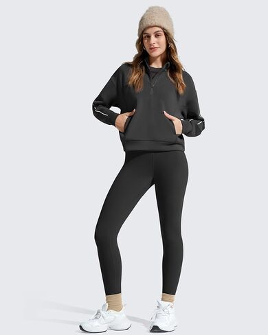 G4Free BareFeel Fleece Lined Leggings for Women High Waisted Thermal Lounge Yoga Pants with Back Pocket 25"/27"/29" in Saudi Arabia