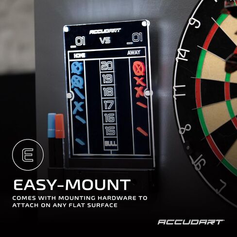 لوحة تسجيل سهام LED من Accudart - شاشة عرض عالية الوضوح - تصميم بدون فوضى - تتضمن 1 منديل و2 من علامات المسح الجاف in Saudi Arabia