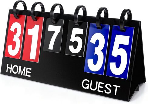 Portable Flip Scoreboard 6 Digits Tabletop Score Flipper Waterproof Flip Score Keeper Multi-Sport Scoreboard Flipper PVC Manual Scorekeeper for Indoor Outdoor Basketball Tennis Volleyball Soccer in Saudi Arabia