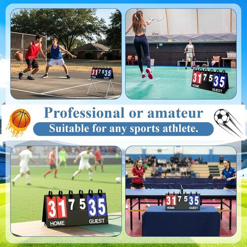 Portable Flip Scoreboard 6 Digits Tabletop Score Flipper Waterproof Flip Score Keeper Multi-Sport Scoreboard Flipper PVC Manual Scorekeeper for Indoor Outdoor Basketball Tennis Volleyball Soccer in Saudi Arabia