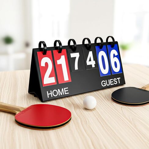 Portable Flip Scoreboard 6 Digits Tabletop Score Flipper Waterproof Flip Score Keeper Multi-Sport Scoreboard Flipper PVC Manual Scorekeeper for Indoor Outdoor Basketball Tennis Volleyball Soccer in Saudi Arabia