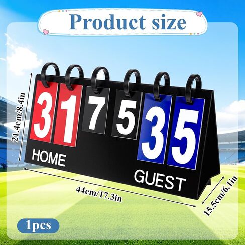 Portable Flip Scoreboard 6 Digits Tabletop Score Flipper Waterproof Flip Score Keeper Multi-Sport Scoreboard Flipper PVC Manual Scorekeeper for Indoor Outdoor Basketball Tennis Volleyball Soccer in Saudi Arabia