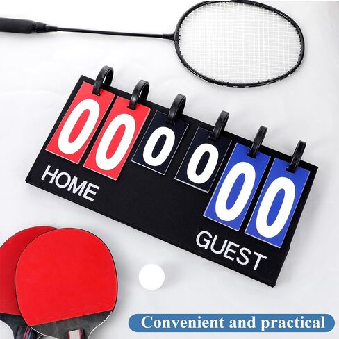 Portable Flip Scoreboard 6 Digits Tabletop Score Flipper Waterproof Flip Score Keeper Multi-Sport Scoreboard Flipper PVC Manual Scorekeeper for Indoor Outdoor Basketball Tennis Volleyball Soccer in Saudi Arabia