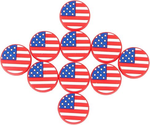American Flag Tennis Racket Dampener: Silicone Tennis Vibration Shock Absorbers - USA Patriotic Racquet Damper for Sporter, Tennis Accessories (10 Pack) in Saudi Arabia