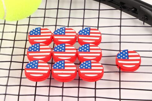 American Flag Tennis Racket Dampener: Silicone Tennis Vibration Shock Absorbers - USA Patriotic Racquet Damper for Sporter, Tennis Accessories (10 Pack) in Saudi Arabia