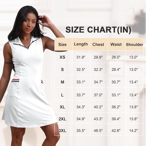 Women's Dress Golf Skirt Sleeveless Zip Collar One-Piece Dress for Sports and Outdoor Activities Lightweight Pullover Outfit in Saudi Arabia