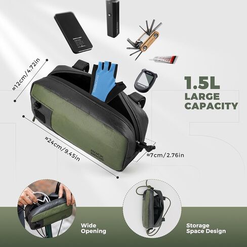 ROCKBROS Bike Handlebar Bag,Bicycle Front Bag of Mountain Road Bikes Commuter Shoulder Bag Cycling Storage Bag Professional Cycling Accessories in Kuwait