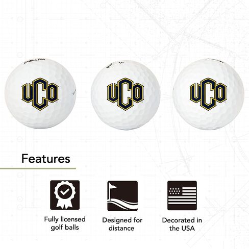Desert Cactus University of Central Oklahoma Golf Balls 3 Pack Full Color Golf Ball (Design A) in Saudi Arabia
