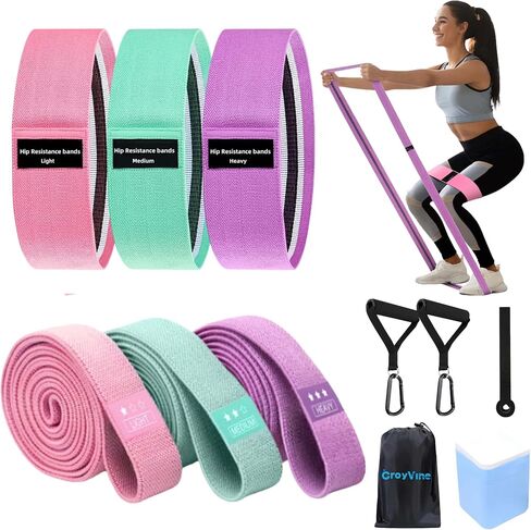 Fabric Resistance Bands Set for Working Out,6 PC Non-Slip Exercise Booty Bands for Women & Men Leg and Glutes,Stretch Workout Bands for Home Gym Fitness,Yoga, Pilates,Stretching in Saudi Arabia