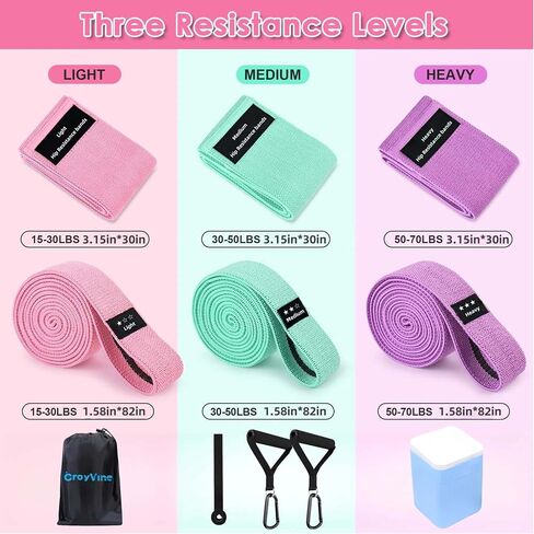Fabric Resistance Bands Set for Working Out,6 PC Non-Slip Exercise Booty Bands for Women & Men Leg and Glutes,Stretch Workout Bands for Home Gym Fitness,Yoga, Pilates,Stretching in Saudi Arabia