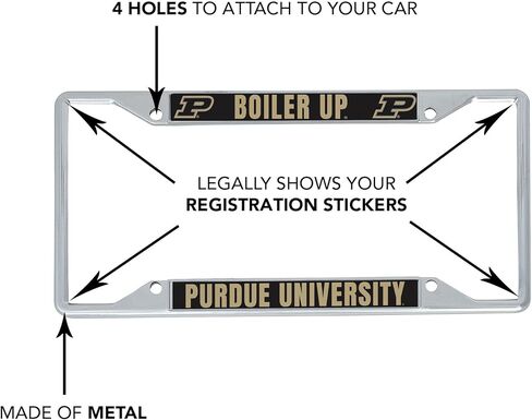 Desert Cactus Purdue University License Plate Frame Boilermakers Holder for Front or Back of Car Metal Car Tag Holder Officially Licensed (Slogan 1) in Saudi Arabia