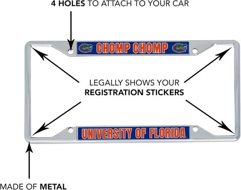 Desert Cactus University of Florida License Plate Frame UF Gators Holder for Front or Back of Car Metal Car Tag Holder Officially Licensed (Slogan 1) in Saudi Arabia