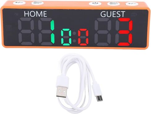 Eujgoov 6 Digits Scoreboard, Rechargeable Portable Mini Digital Scoreboard V30 Mini 6 Digit with Buzzer, Bright LED Board for Table Games, Loud Buzzer and Battery Powered Electronic in Saudi Arabia