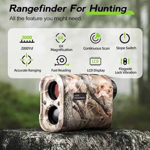 Laser Rangefinder - Bow Hunting with Angle Compensation, 6X Zoom Golf Range Finder for Shooting, Deer in Saudi Arabia
