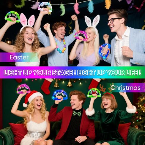 LED Light Up Musical Tambourines: Handheld Music Flashing Tambourine Glow In The Dark Party Supplies - Led Tambourines Percussion Instrument for Bar Christmas Halloween (White, 4 PCS) in Kuwait