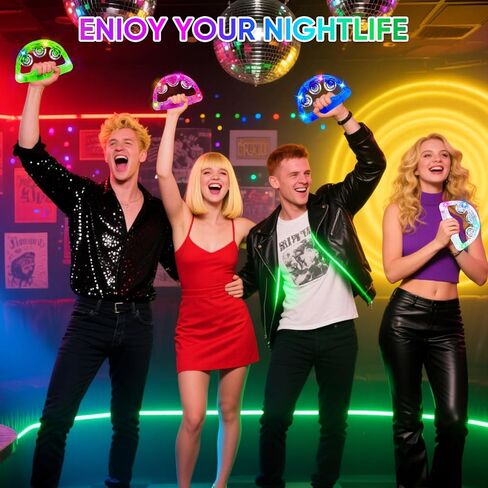 LED Light Up Musical Tambourines: Handheld Music Flashing Tambourine Glow In The Dark Party Supplies - Led Tambourines Percussion Instrument for Bar Christmas Halloween (White, 4 PCS) in Kuwait