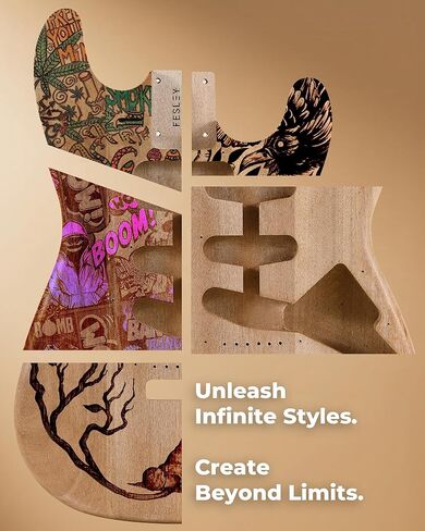 طقم جيتار كهربائي DIY من طراز ST: 6 أوتار مع جسم الماهوجني، طقم جيتار DIY مع لوحة أصابع بنفسجية، التقاطات SSS، مجموعة بناء الجيتار للمبتدئين، قم ببناء مجموعة الجيتار الكهربائي الخاصة بك in Kuwait