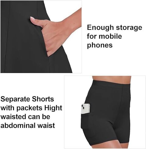 Tennis Dress for Women, Tennis Golf Dresses with Built in Shorts and Pockets for Sleeveless Workout Athletic Dresses in Kuwait