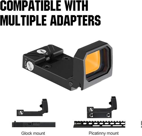 RMT S2 5 MOA Foldable Red Dot Reflex Sight Set for 20mm Picatinny Rail/Glock Mount Base, Power Saving Function Included, Included Exercise Calling Function in Saudi Arabia